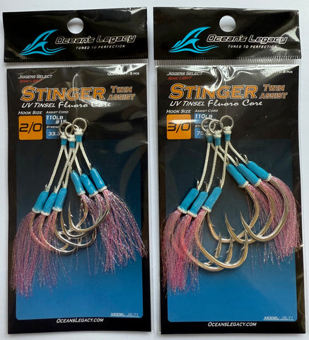 Stinger Twin Assist Jig Hooks - Offset Tie