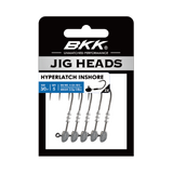 BKK jig heads packaging with five jig heads inside on a white background