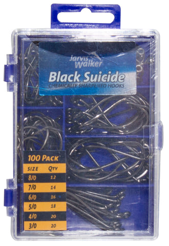 100pc Assorted Black Suicide Hook Pack